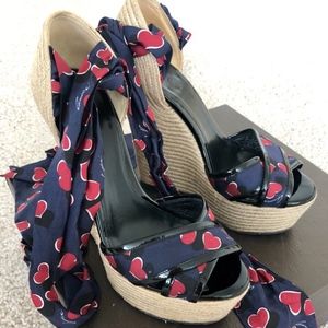 Gucci Espadrille Carolina Hearts Satin wedges